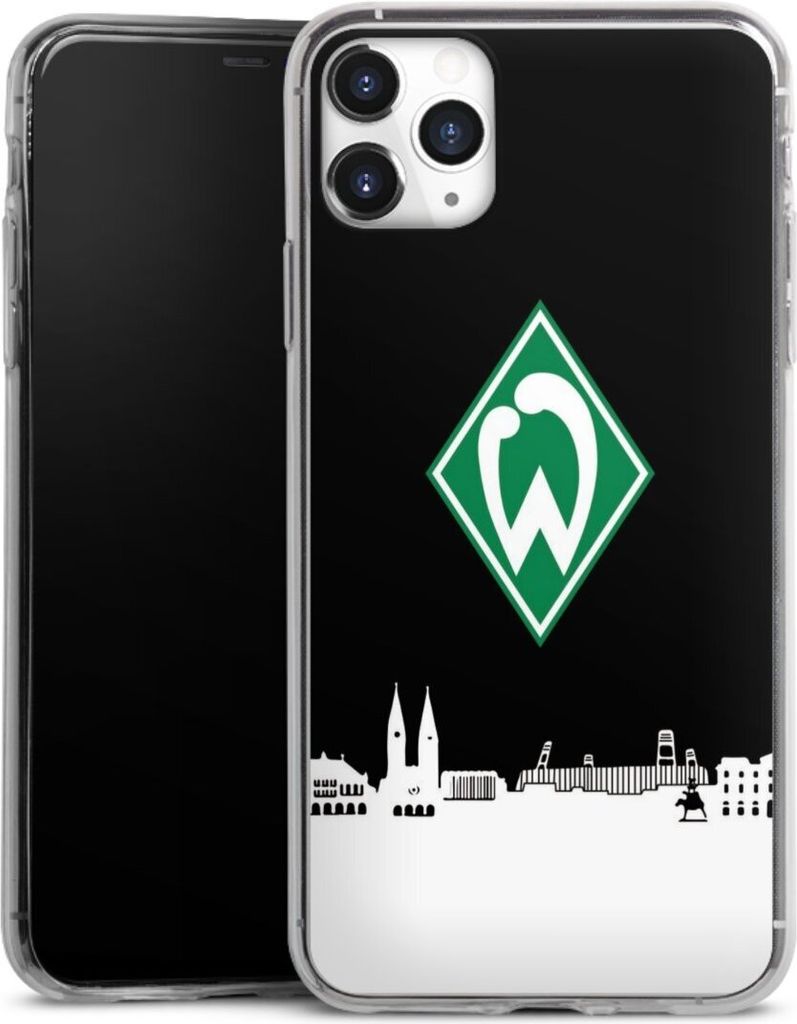DeinDesign Slim Hülle für Apple iPhone 11 Pro Max Silikon Case Ultra Dünn Handyhülle Offizielles Lizenzprodukt SV Werder Bremen Skyline