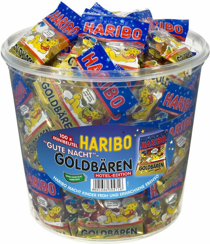 Haribo Goldbären Minis Gute Nacht Dose (100 Beutel)