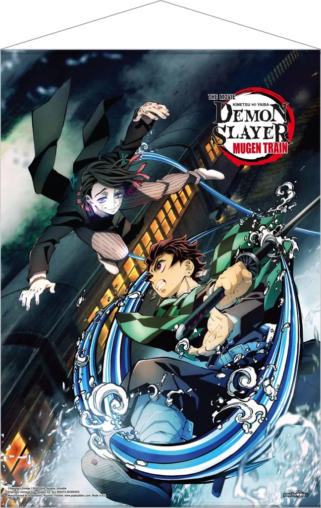 Poster en Tissu Demon Slayer Tanjiro et Enmu Kakemono Déco Manga 50x70