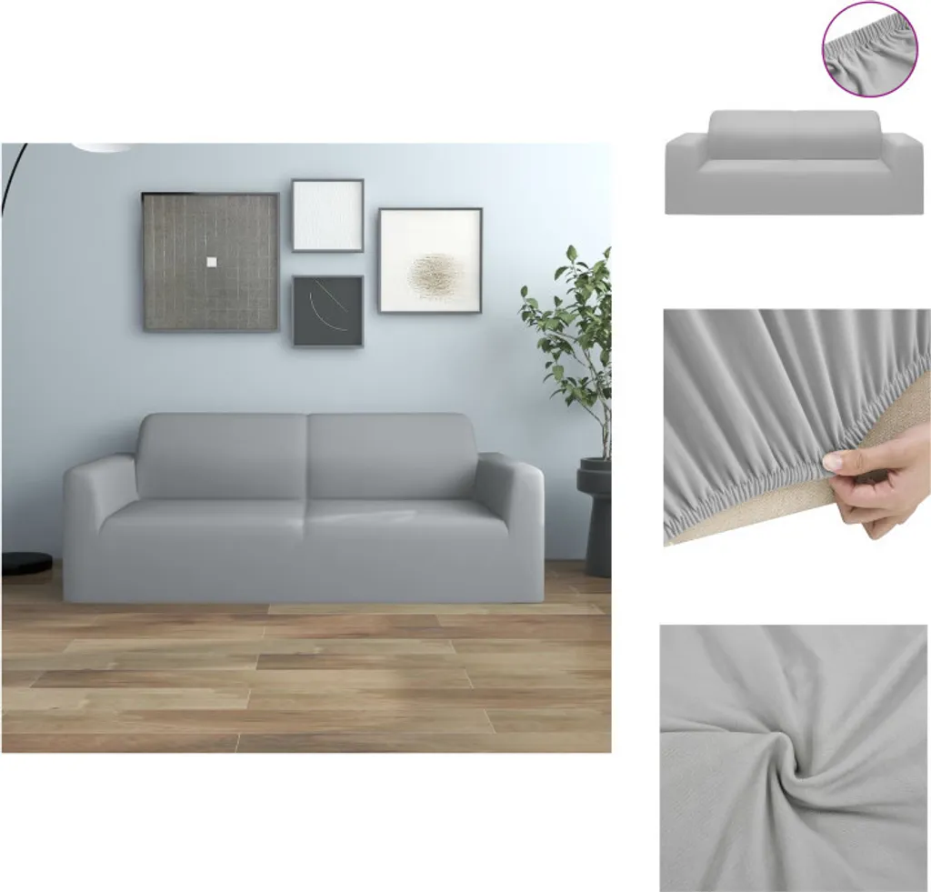 vidaXL Copridivano 2 Posti Grigio in Jersey - Fodera Protettiva Animali