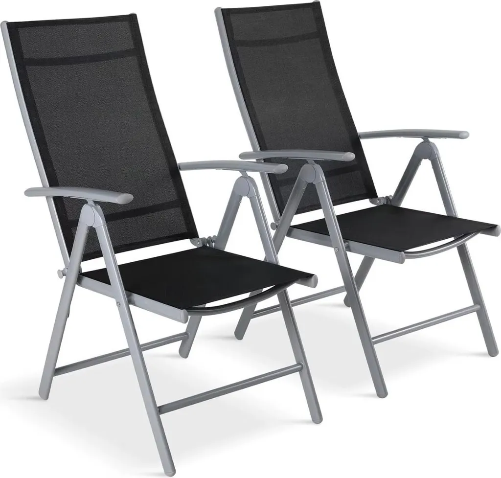 Chaise pliante pour camping et balcon - Lot de 2 fauteuils aluminium