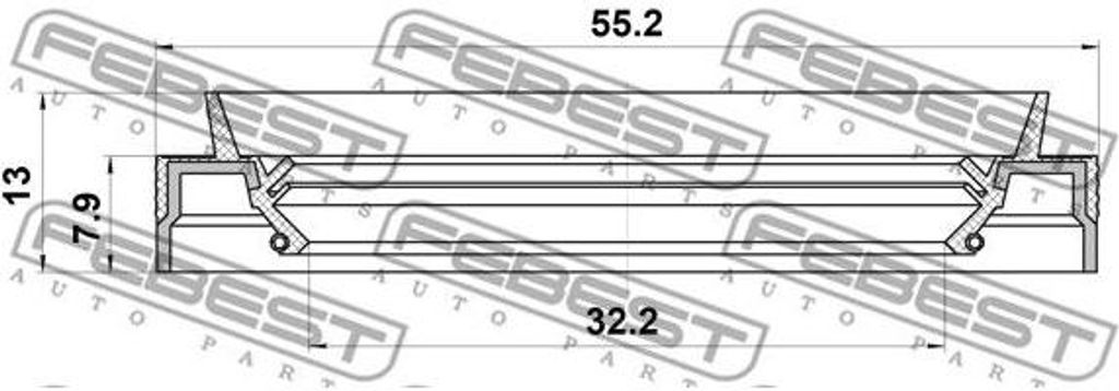FEBEST 95JEY-34550813R Simmerring, Antriebswelle OE 3818900Q0A kompatibel mit Dokker, Duster, Lodgy, Logan, Almera, Cube, Juke, Micra, Note, NV200,...