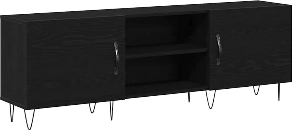 SYFAX™ Set mobile TV Rovere Nero 150 x 30 x 50 cm Legno multistrato