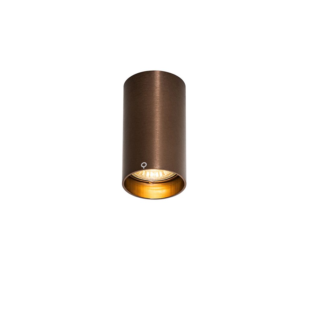 QAZQA - Modern Smarter Spot I Spotlight I Deckenspot I Deckenstrahler I Strahler I Lampe I Leuchte Dark Bronze 5,5 cm inkl. Wifi GU10 50 mm - Tuba ...