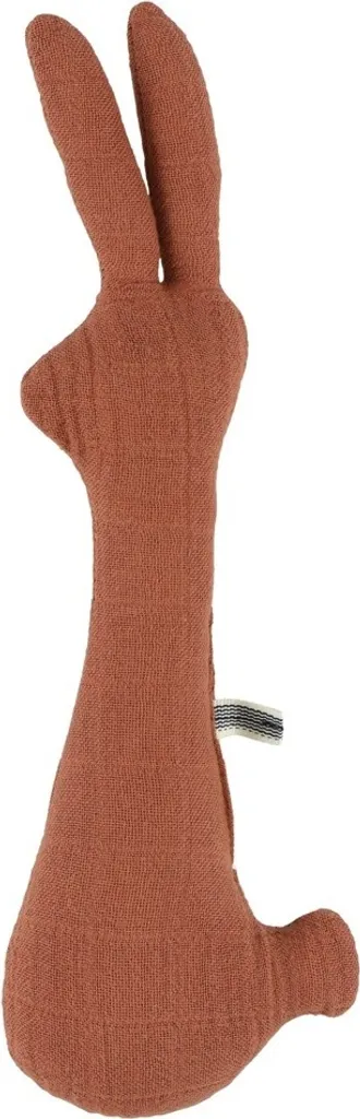 Hochet Lapin Trixie en coton bio Bliss Rust pour l'éveil de bébé