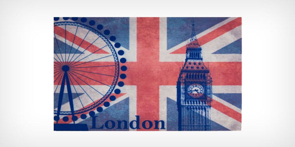 Lako Top Print Fußmatte - Grafik London England, Polyamid, ca. 70x50 cm