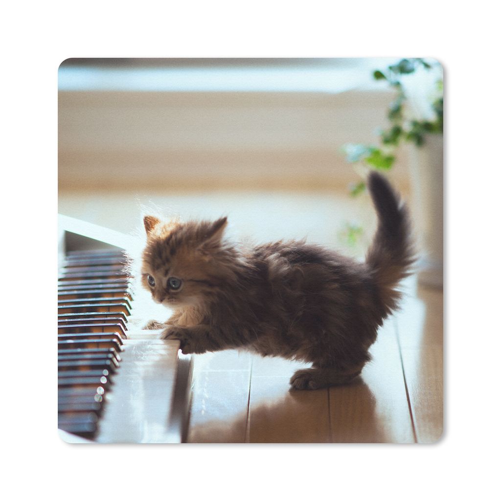 MuchoWow Mauspad Mousepad Katze - Tier - Kätzchen 30x30 cm - Mousepads - Maus Mat - Pad - Mausunterlage - Gaming