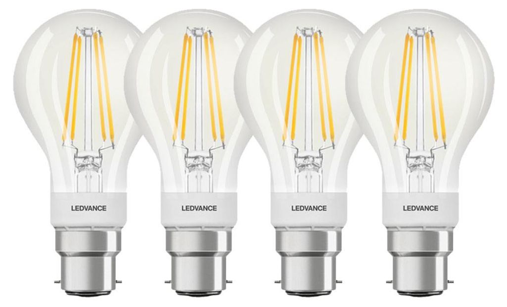4 x Ledvance LED Filament Smart+ Birne 6W = 60W B22d klar Produktbild 