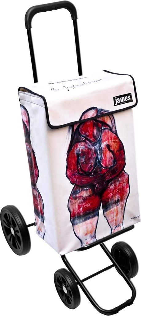 James Einkaufstrolley - MATTERSBERGER - stabiler Einkaufswagen mit individuellem Design - einfarbig: rot in Ausführung: Quattro-4Raeder