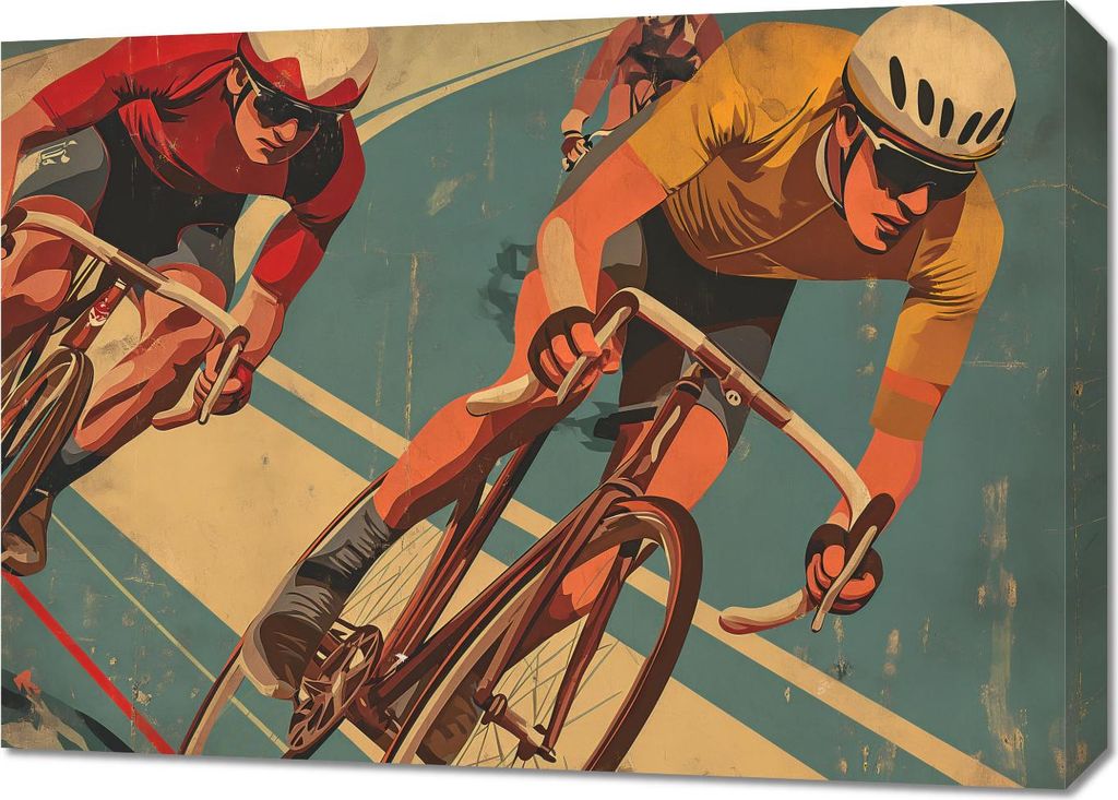 Bild 70x50cm Radfahrer-Abenteuer