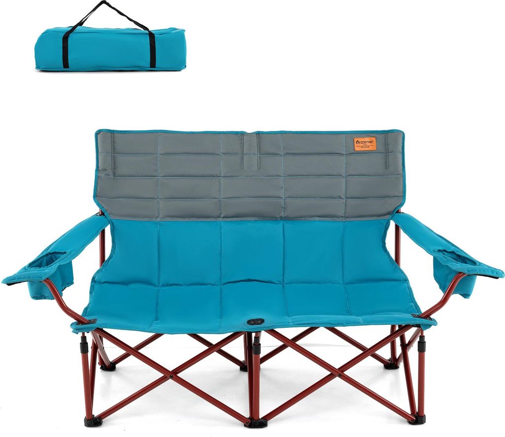 Chaise de camping COSTWAY pour 2 personnes, chaise pliante Image du produit 