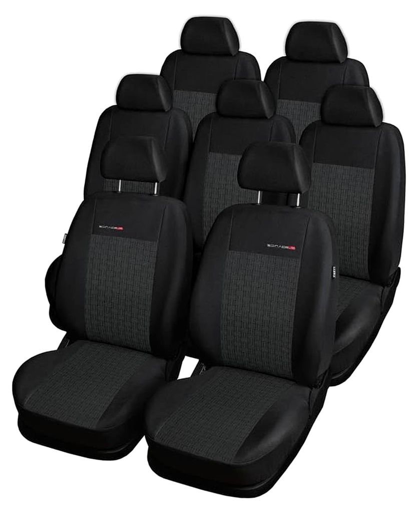 Maßgeschneiderte Sitzbezüge Auto kompatibel mit Dacia Lodgy Van (2012-2017) - Autositzbezüge Schonbezüge für Autositze - E1