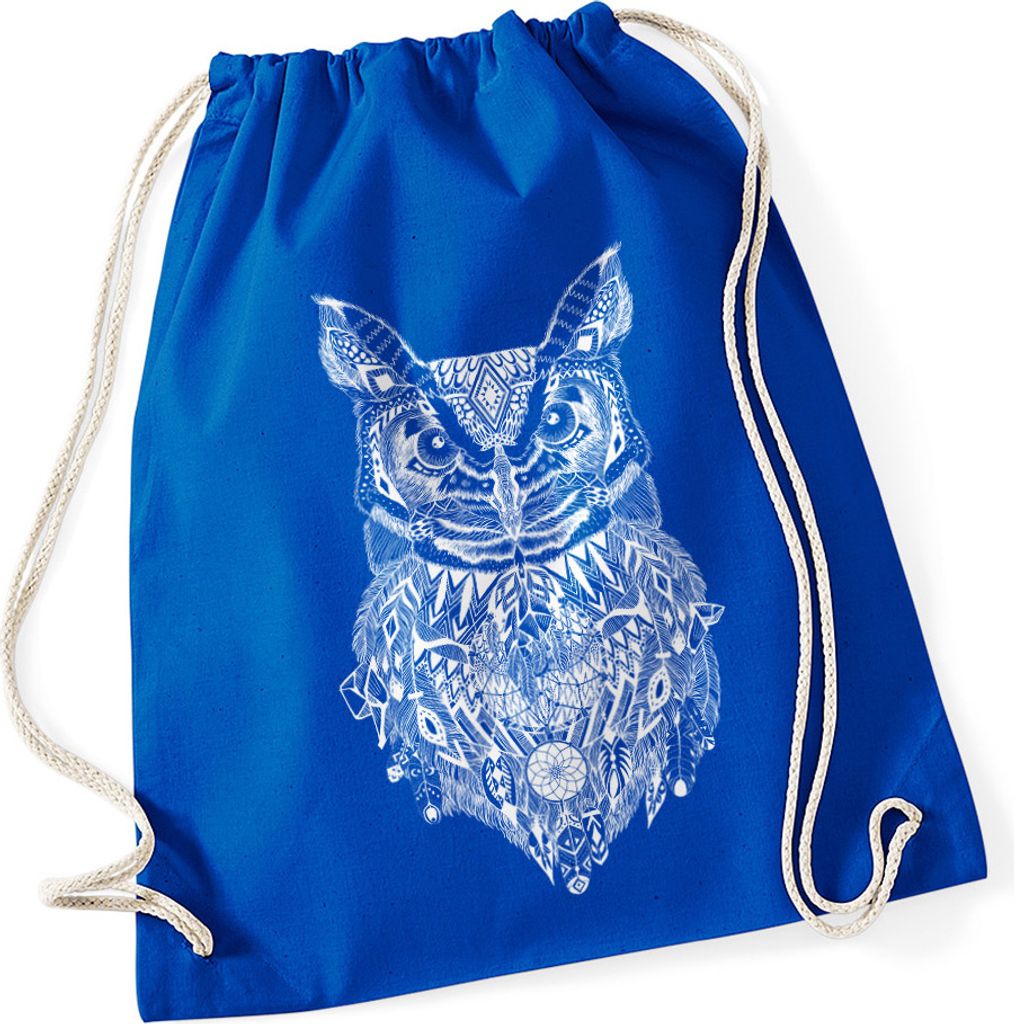 Turnbeutel Eule Aztekenmuster Boho Aztec Owl Hipster Beutel Produktbild 