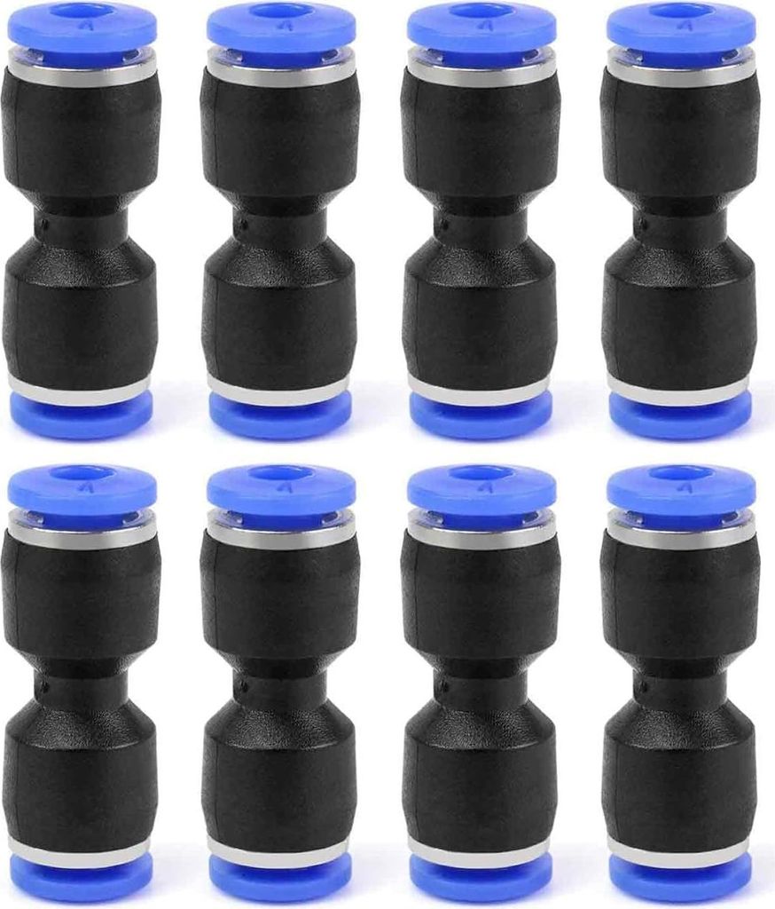 Gerade Pneumatik Steckverbinder 8 Stück Air Push Schnellbefestigungen, Pneumatische Fittings Push in Schnellkupplung Verbinder für Luft Wasser Sc...