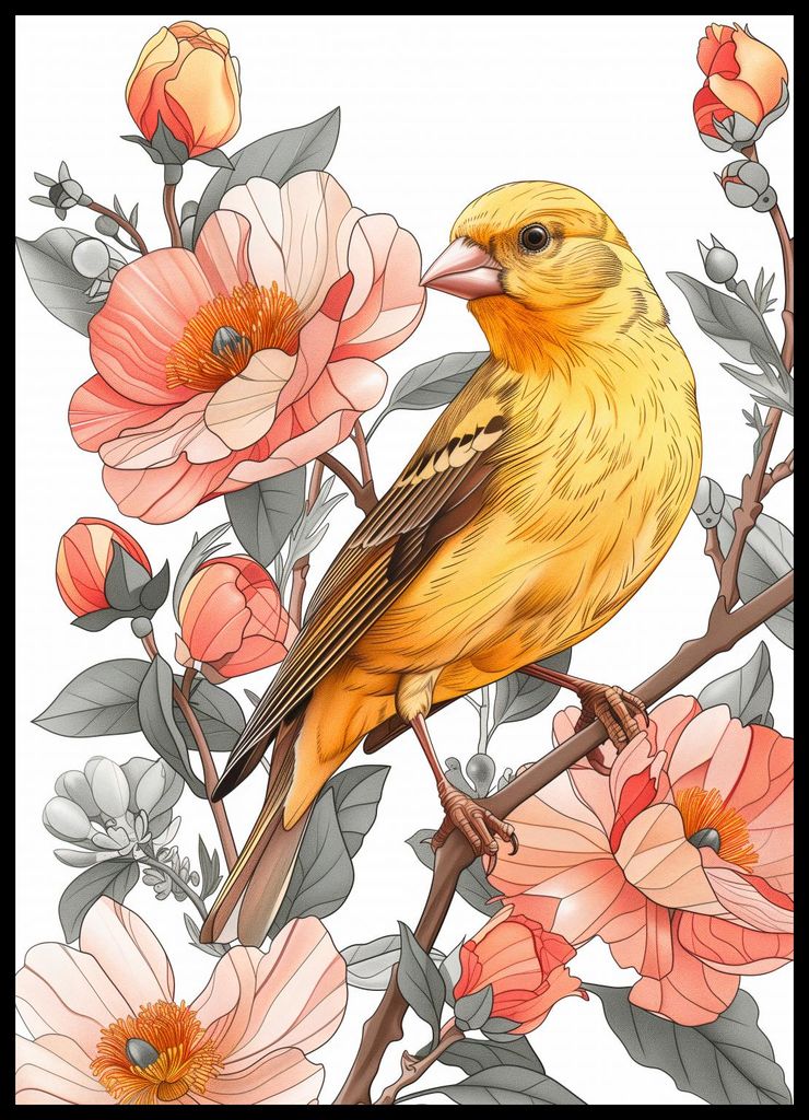 Plakat 50x70cm Frühlingssänger