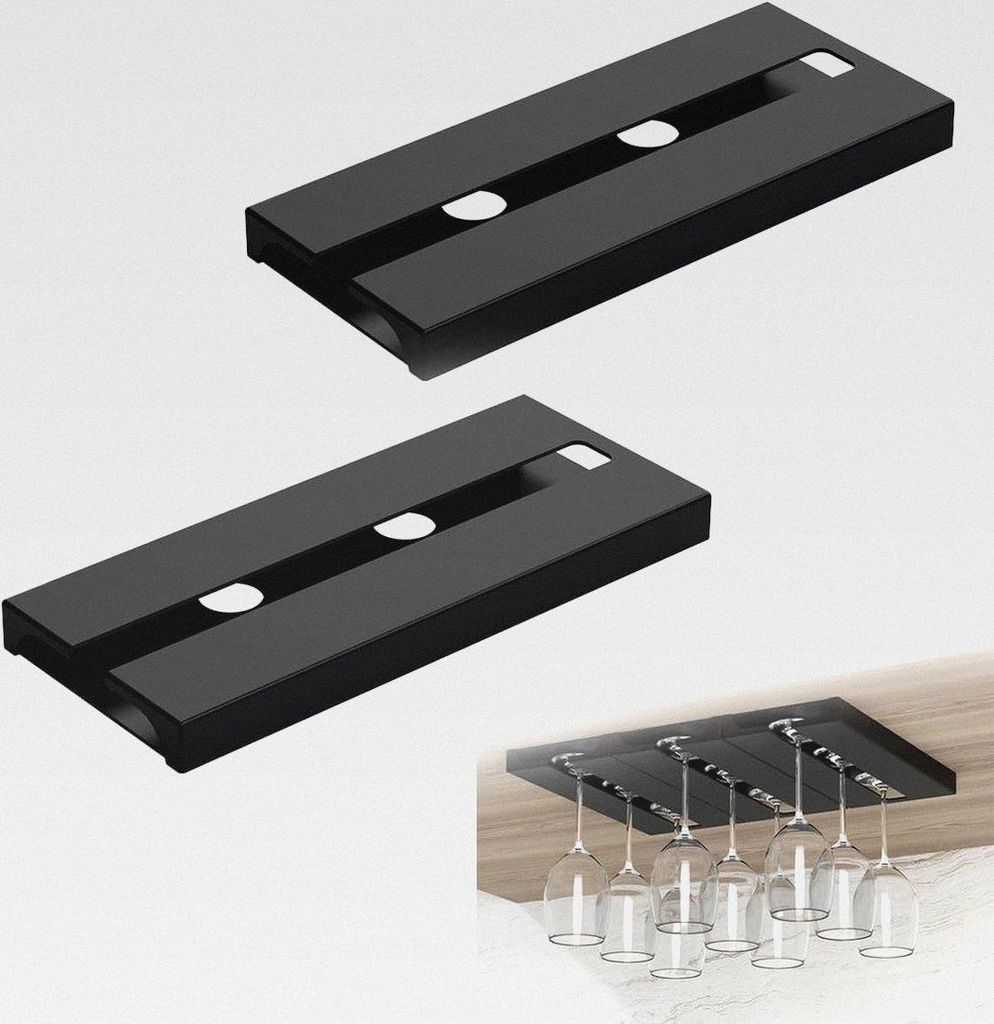 2 Stück Weinglashalter, Gläserhalter zum Aufhängen und Umhängen, Stemware Rack, Schrank Weinglashalter, für Familie, Restaurant, Hotel, Bar (S...