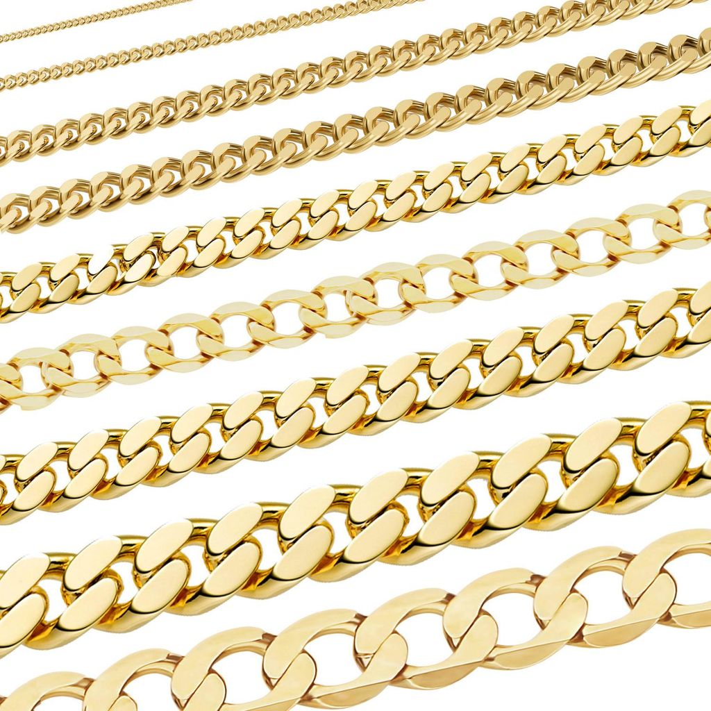 Goldkette Panzerkette Halskette Breite 1,2 mm 45 cm 333 - 8 Produktbild 