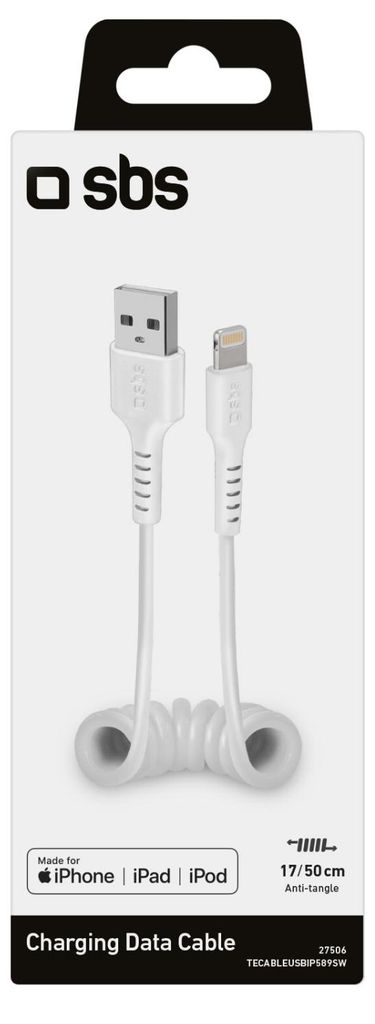 <-> Spiralny kabel USB Lightning do synchronizacji i Zdjęcie produktu 