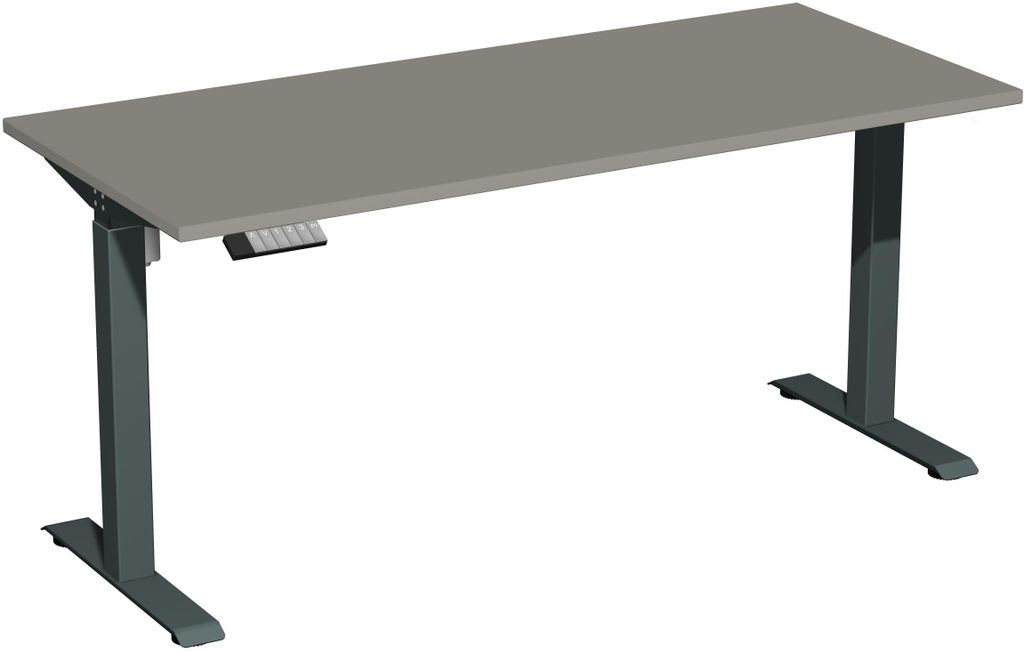 Elektro-Hubtisch höhenverstellbar, 1600x700x740-1175, Onyx/Anthrazit