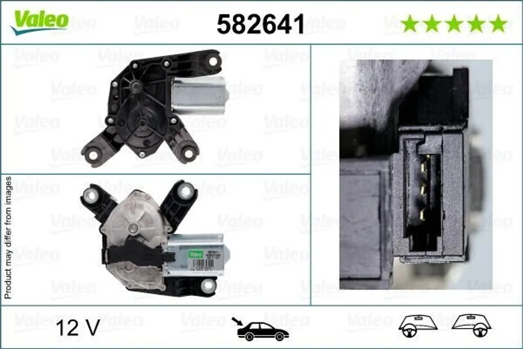 Moteur essuie-glace arrière Valeo pour Opel Corsa D S07 fixation origine