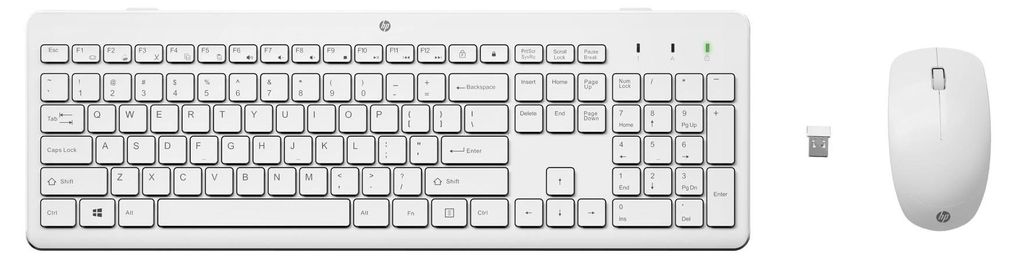 HP Tastatur+Maus 230 Kabellos Weiß Deutsch Immagine del prodotto 