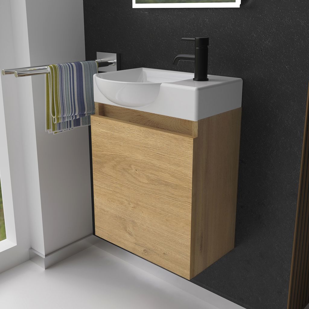 Alpenberger Gäste WC Waschbecken mit Unterschrank | Kleines Produktbild 