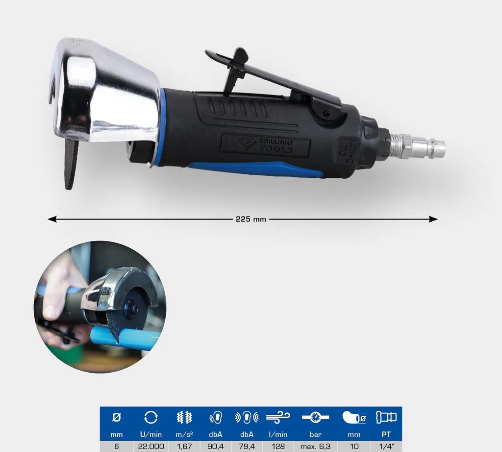 Tronçonneuse d'angle pneumatique avec carter réglable BRILLIANT TOOLS 75mm - 3