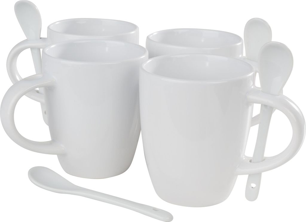 VBS Becher mit Löffel Set 4 Stk 300 ml 8.5 cm Durchmesser 9.8 cm Höhe
