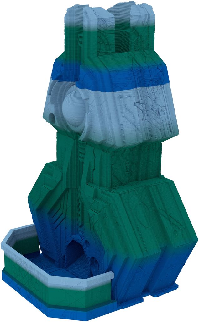 Fates End Würfelturm Obelisk aus schwarzem Kunststoff, 3D gedruckt