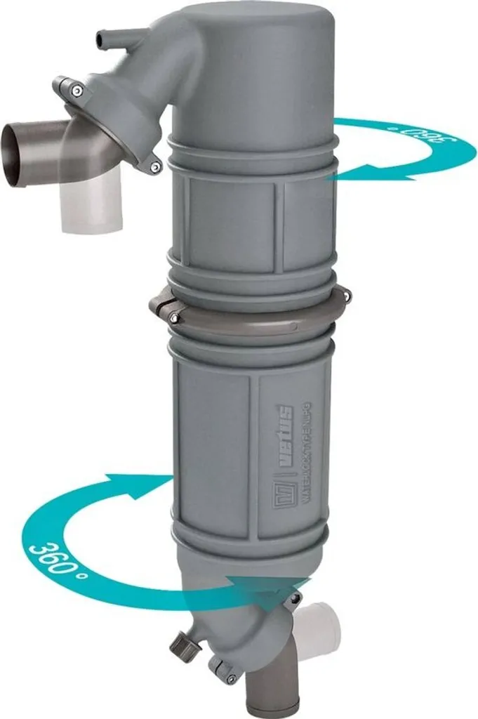 Silencieux NLPG60 VETUS à raccords rotatifs 60mm pour échappement