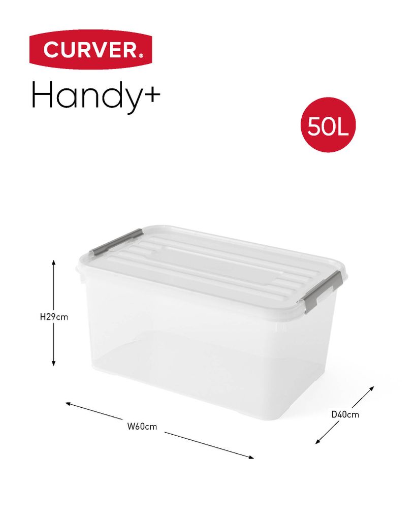 3 curver HANDY Aufbewahrungsboxen 50,0 l transparent 60,0 x Produktbild 3