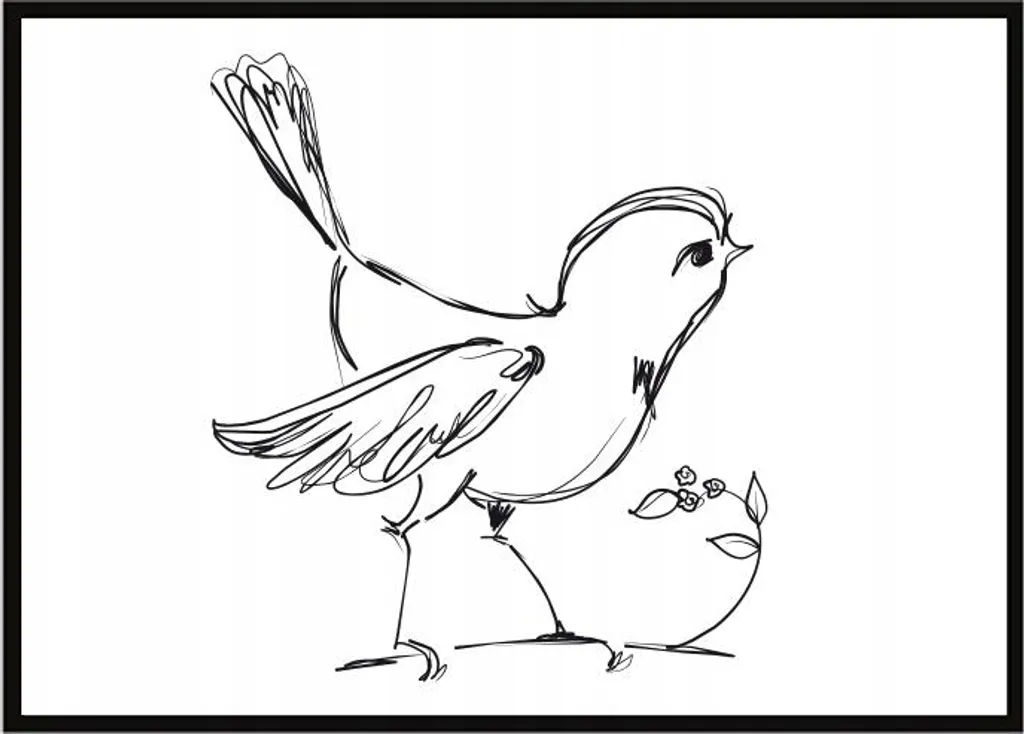 Poster Oiseau avec Cadre 53x73 cm P1061 - Impression Haute Définition UV