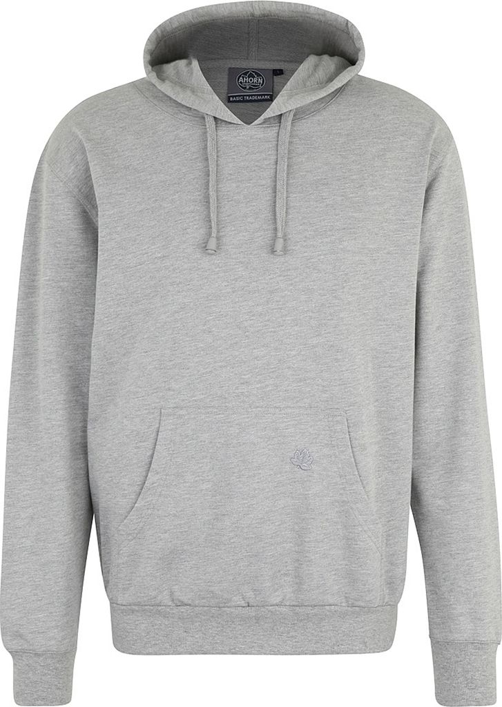 Übergrößen Basic Kapuzen Sweatshirt AHORN SPORTSWEAR Greymelange 10XL