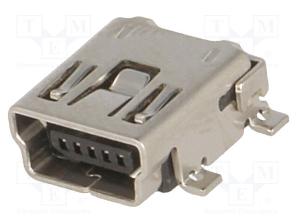 1x Buchse horizontal 1734035-2 USB und IEEE1394-Steckverbinder PIN: 5 USB B mini