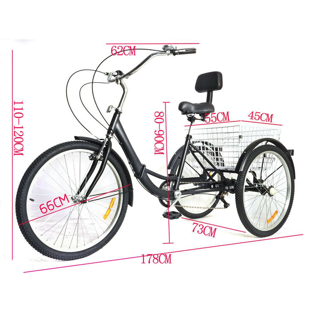24 Inch Adult Tricycle 7-Speed Cargo Bike City Bike Obrázek produktu 3