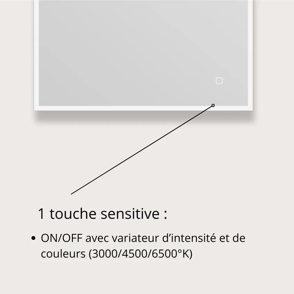 Miroir LED rectangulaire ECLIPS pour maquillage et rasage rétro-éclairé - 6