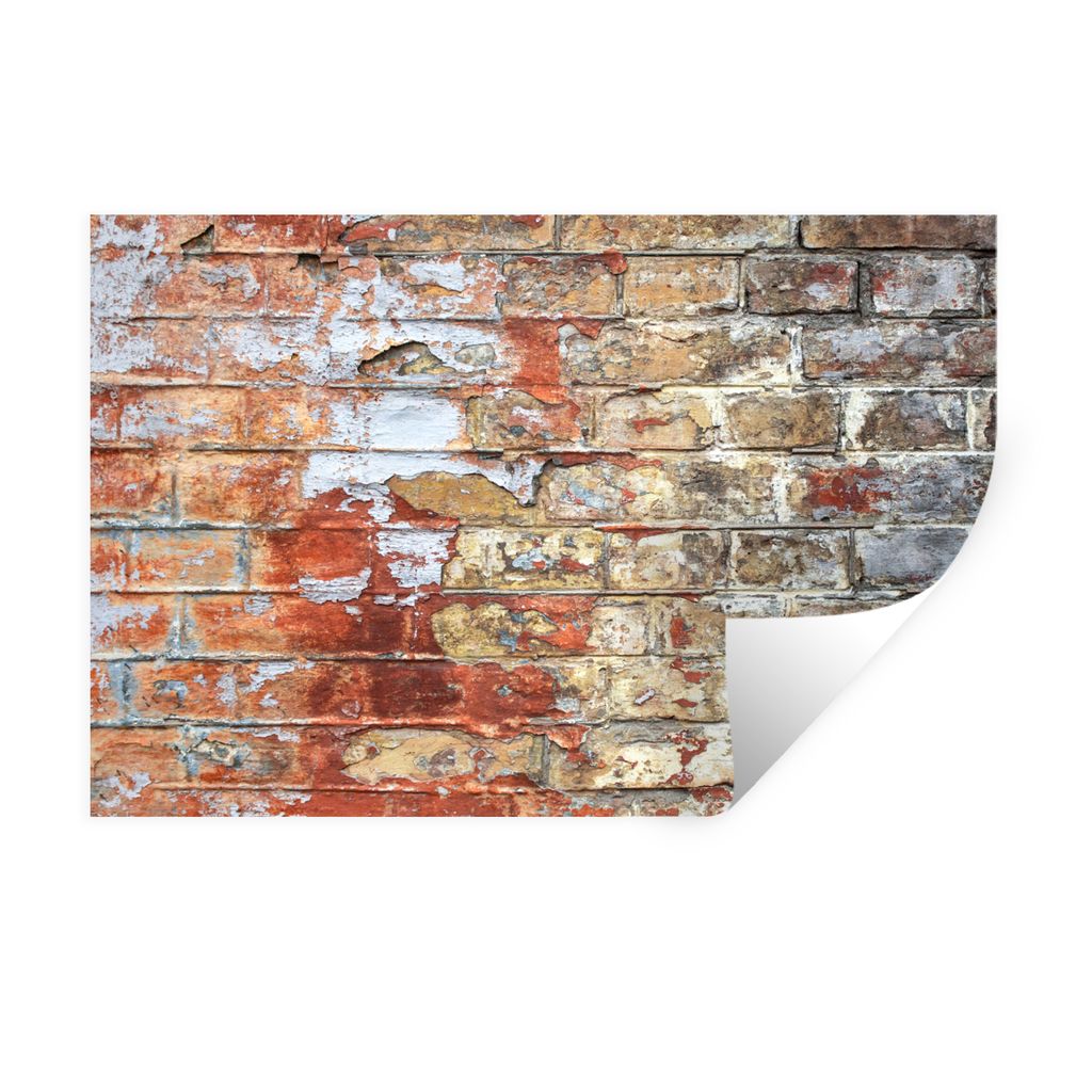 MuchoWow Wandtattoo Wandsticker Wandaufkleber Farbe - Ziegel - Wände 120x80 cm Selbstklebend und Repositionierbar - Selbstklebend - Fototapeten