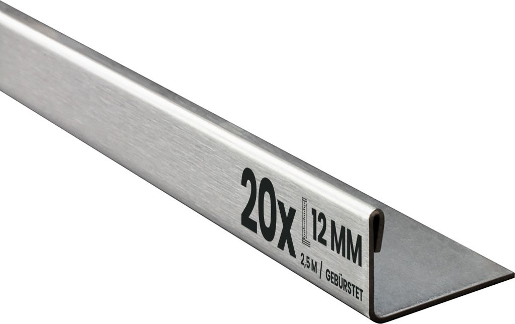 20x L-Profil Edelstahlschiene Fliesenschiene Fliesenprofil L250cm 12mm gebürstet