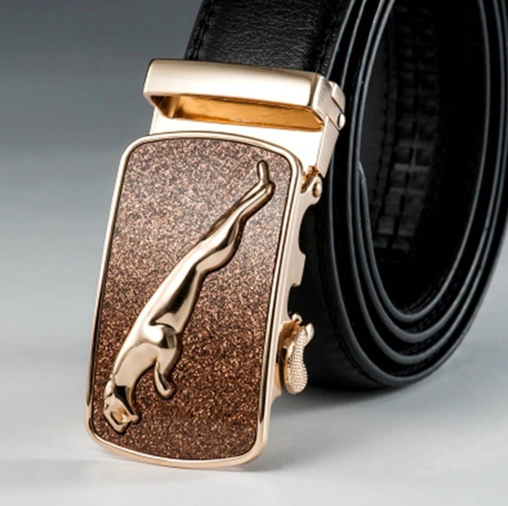 Gürtel Charlie - Anpassbarer Herrengürtel in Schwarz, Gold und Braun KP5210