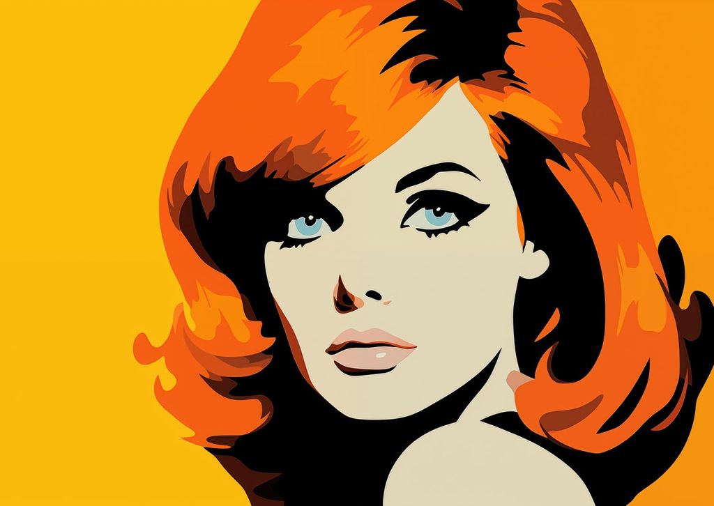 Plakat 84x59,5cm Flammender Blick mit Flammenden Haaren
