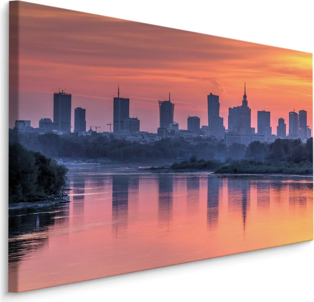 Bellissima Stampa Varsavia 120x80 cm - Quadro su Tela XXL Arredo Casa