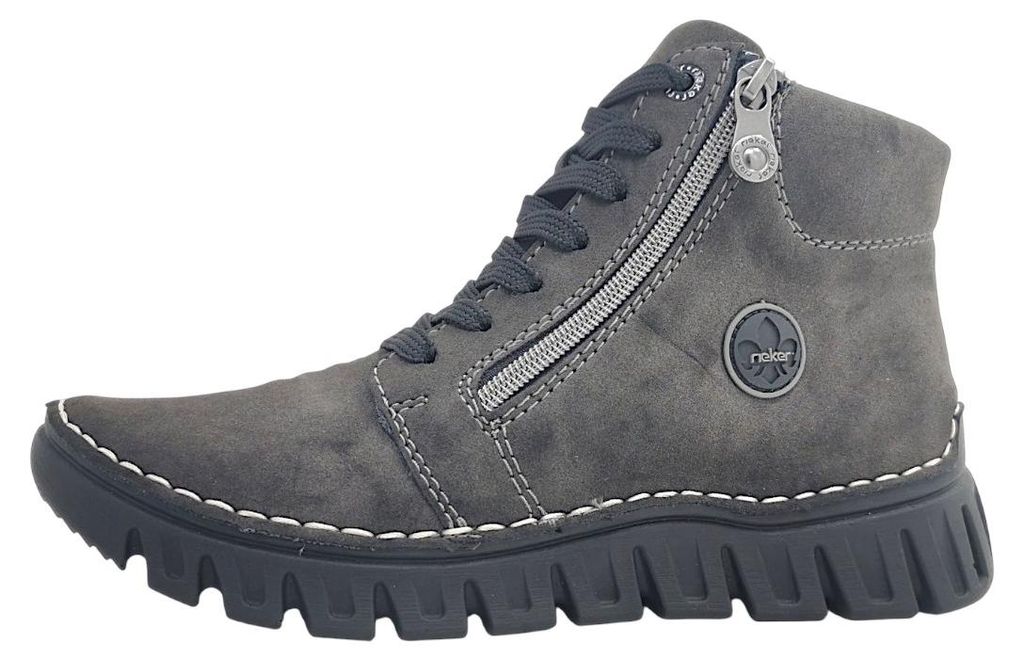 Rieker  Damenschuhe Schnürstiefel Grau Freizeit Produktbild 