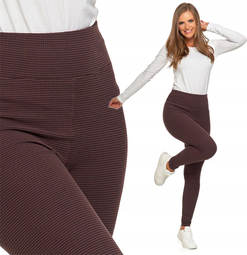 WOMEN'S STRIPED LEGGINS Warme, hochtaillierte, dicke Gamaschen MORAJ S/M