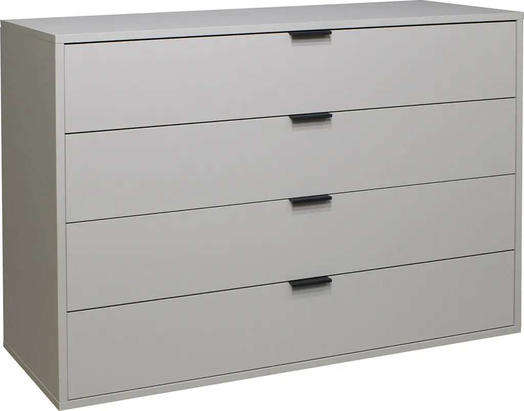 Grand Buffet Commode de Rangement Gris Mat - Meuble Design Boulder BG