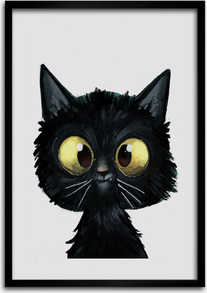 Bild - Bilderrahmen - Foto - 70 cm x 100 cm - MDF - Rahmen - Wandkunst - Katze