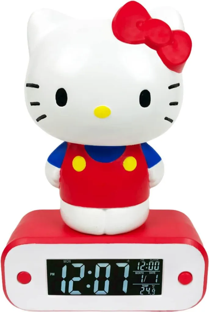 Réveil lumineux Hello Kitty 17 cm - Lampe de chevet enfant officielle