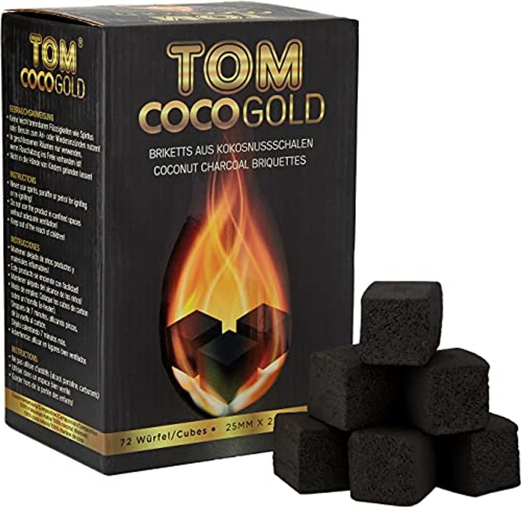 Tom Cococha Wasserpfeifenkohle aus Kokosnussschalen, Würfel Produktbild 