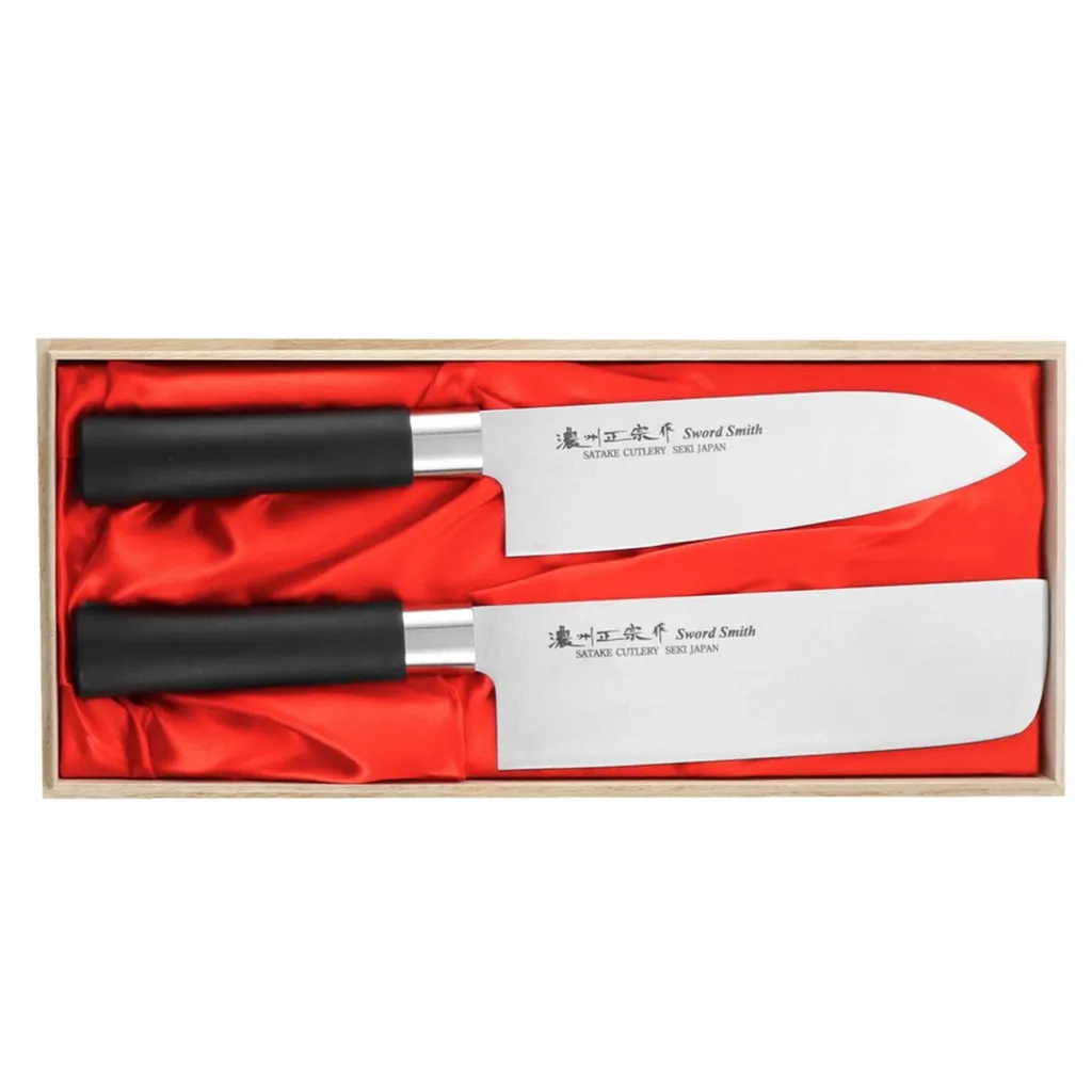 OFFERTA Set 2 Coltelli Satake Saku HG8233W Santoku Nakiri - Originale