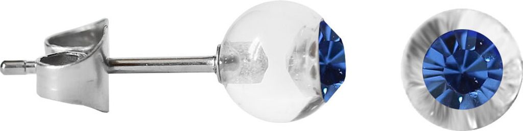 Chirurgenstahl Ohrstecker mit transparenter Acrylkugel Farbe - Transparent/Blau