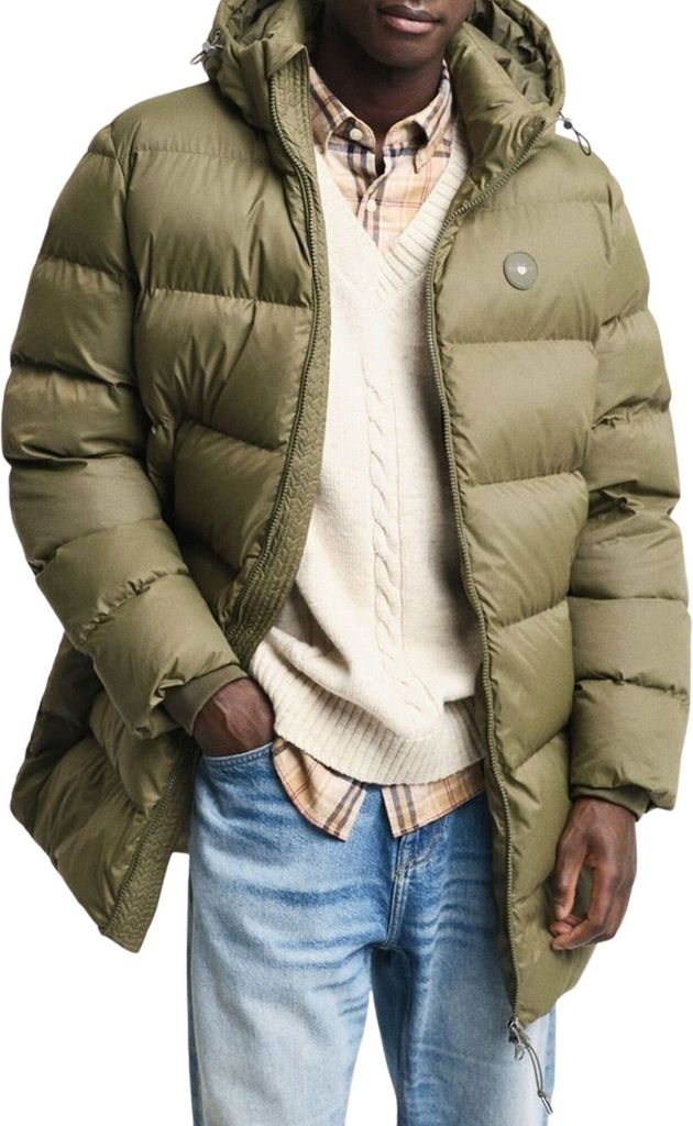 Gant wattierte Jacke einfarbig dunkelblau normale Passform